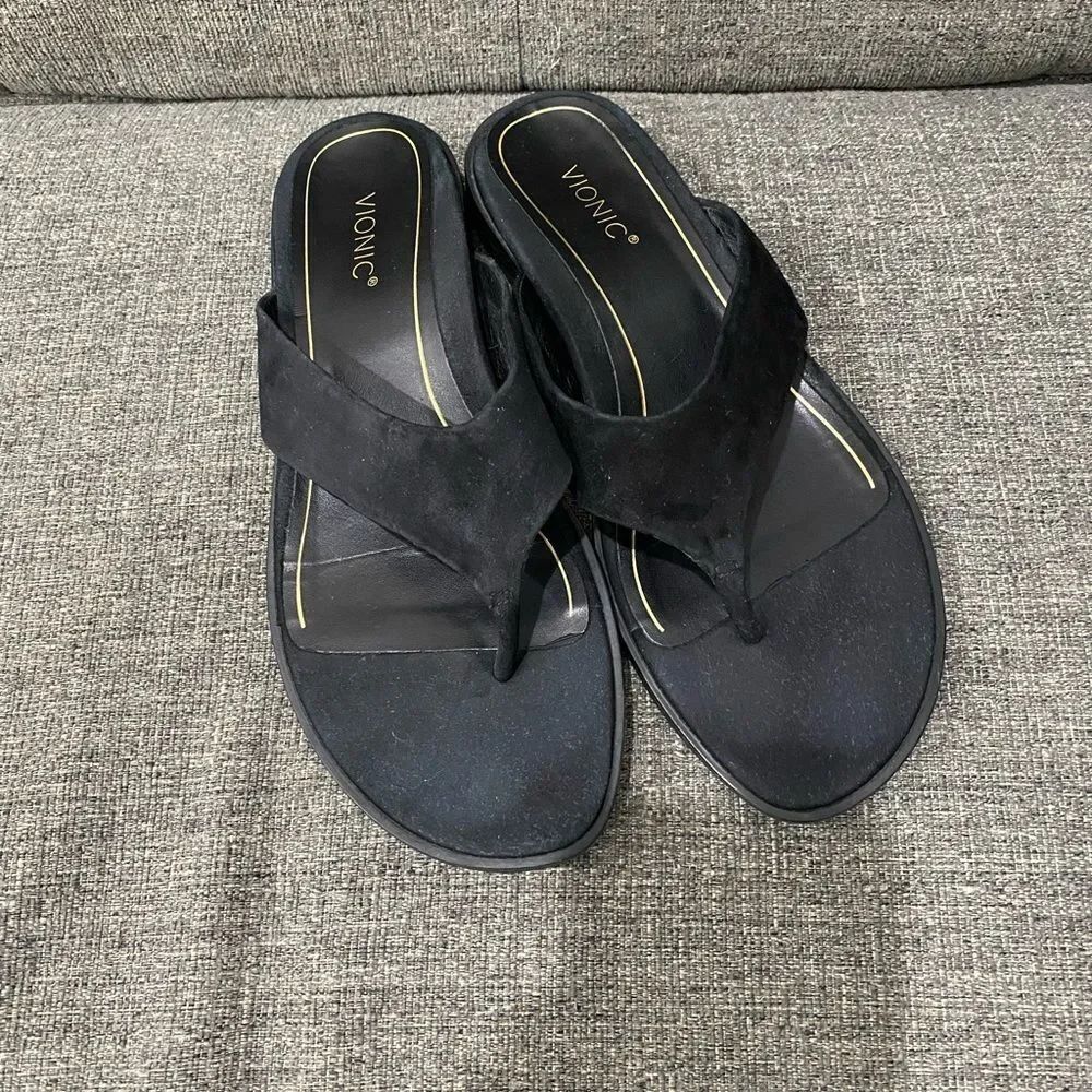 Vionic Agave Black Sandals Women Size 8